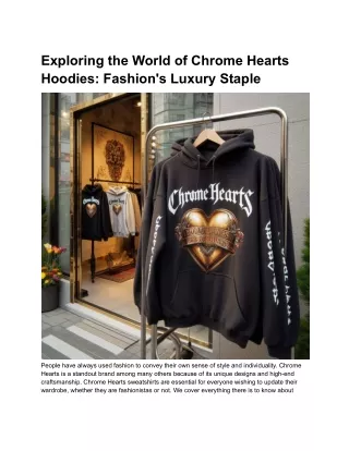 Exploring the World of Chrome Hearts Hoodies_ Fashion's Luxury Staple