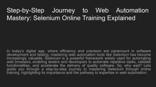 Selenium Online Training