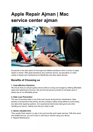 Apple Repair Ajman _ Mac service center ajman