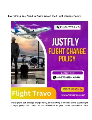 Justfly Flight Change Policy
