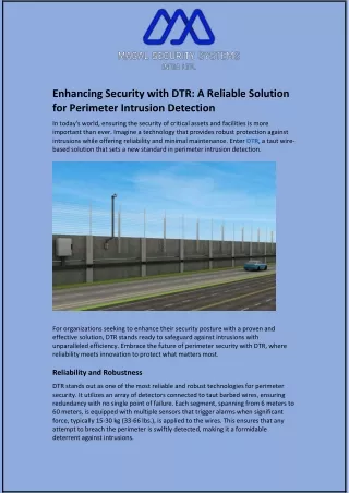 DTR: A Reliable Solution for Perimeter Intrusion Detection