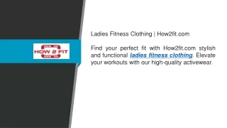 Ladies Fitness Clothing  How2fit.com