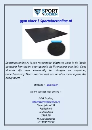 gym vloer  Sportvloeronline.nl