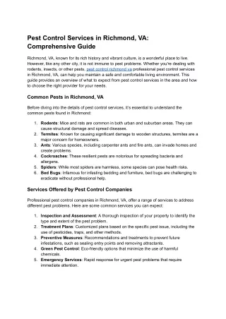 pest control richmond va