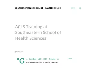 ACLS Training at Southeastern School of Health Sciences