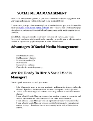 hire a social media virtual assistant