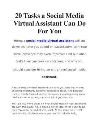 social media virtual assistant