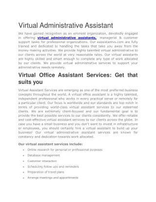 virtual administrative assistants