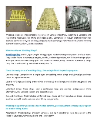 Webbing Slings Essential Applications for Protected Lifting and Rigging