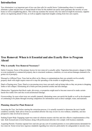 Tree Removal: When is it Required as well as How to Program Ahead