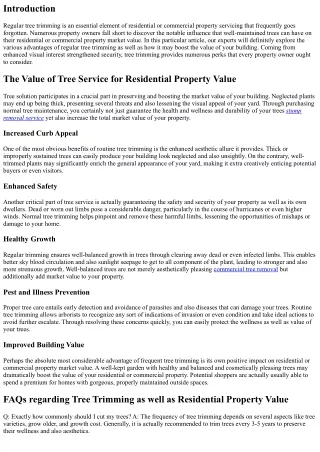 The Perks of Regular Tree Trimming for Residential Property Worth