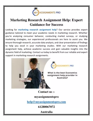 Marketing Research Assignment Help Expert Guidance for Success