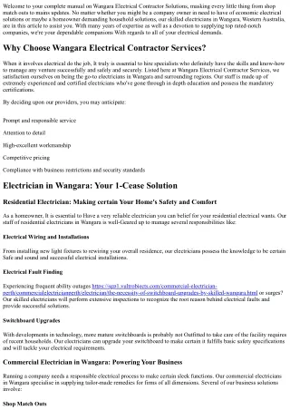 Wangara Electrical Contractor Services: From Store In shape Outs to Mains Upgrad