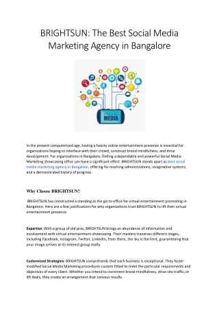 Social Media Marketing Agency in Bangalore