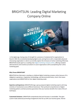 digital marketing company online
