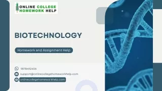 Get Biotechnology Homework and Assignment Help