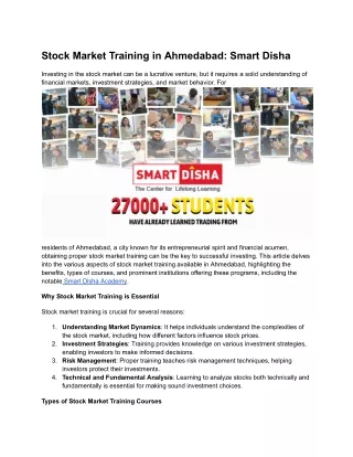 stock market training in ahmedabad