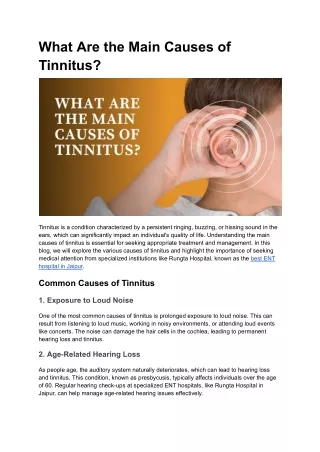 What Are the Main Causes of Tinnitus_