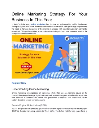 Online Marketing Strategy For Your Business In This Year