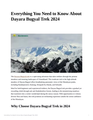 Everything You Need to Know About Dayara Bugyal Trek