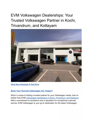 EVM Volkswagen Dealerships_ Your Trusted Volkswagen Partner in Kochi, Trivandrum, and Kottayam