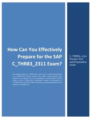 How Can You Effectively Prepare for the SAP C_THR83_2311 Exam?