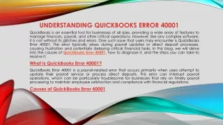 Resolving QuickBooks Error 40001: A Quick Guide