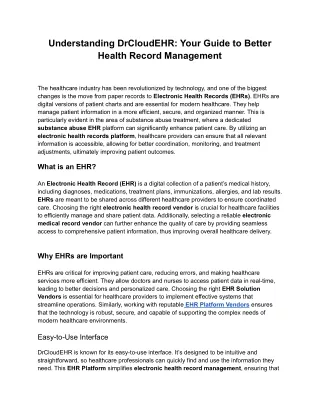 Understanding DrCloudEHR_ Your Guide to Better Health Record Management