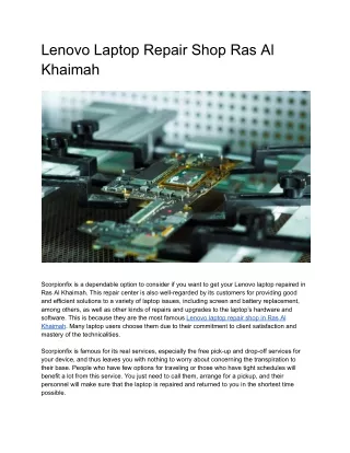 Lenovo Laptop Repair Shop Ras Al Khaimah
