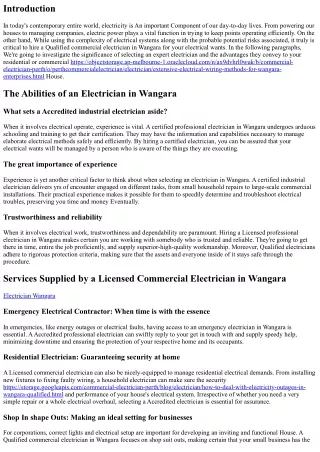Why You will need a Accredited Commercial Electrician in Wangara