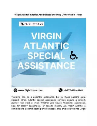 Virgin Atlantic Special Assistance