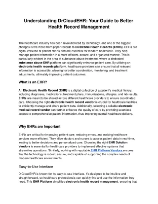 Understanding DrCloudEHR_ Your Guide to Better Health Record Management