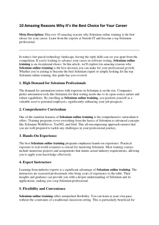 selenium online training