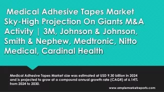 Medical Adhesive Tapes Market Sky-High Projection On Giants M&A Activity