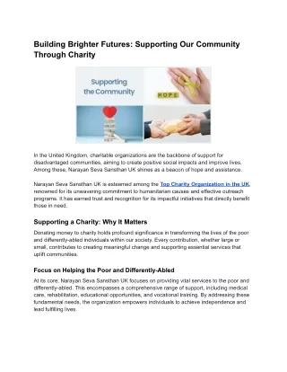 Building Brighter Futures_ Supporting Our Community Through Charity