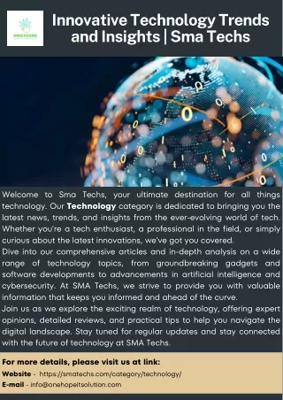 Innovative Technology Trends and Insights  Sma Techs