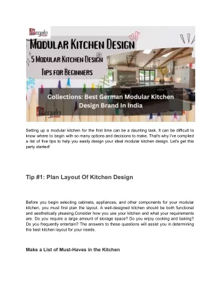 5 Modular Kitchen Design Tips for Beginners