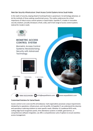 Smart Access Control Systems Across Saudi Arabia