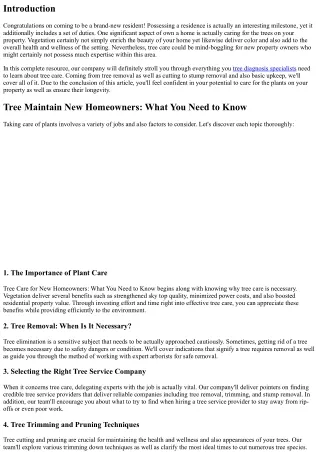 Tree Take Care Of New Homeowners: What You Required to Know