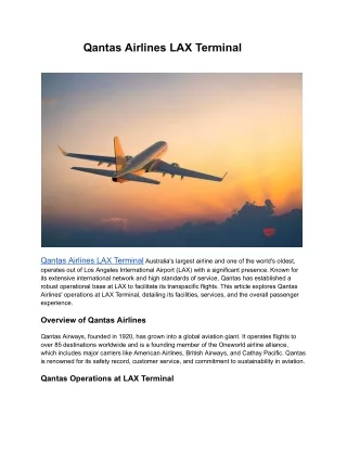 Qantas Airlines LAX Terminal