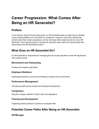 Career Progression_ What Comes After Being an HR Generalist
