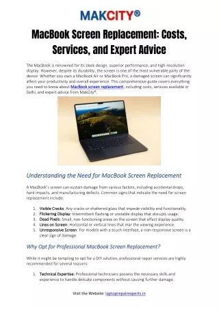 MacBook Screen Replacement- Costs, Services, and Expert Advice