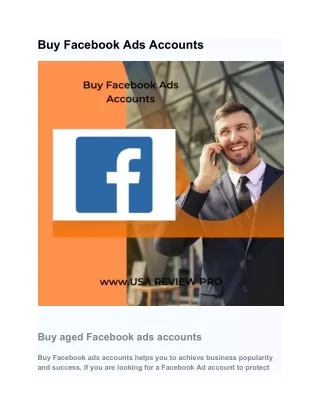 Buy Facebook Ads Accounts