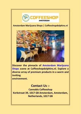 Amsterdam Marijuana Shops | Coffeeshopdolphins.nl