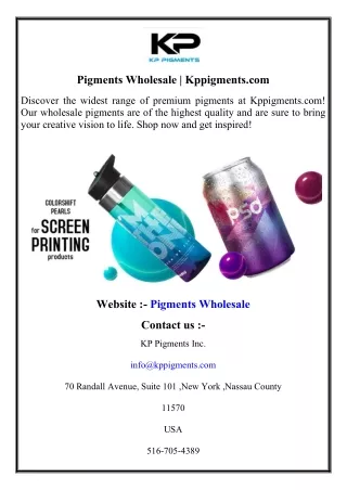 Pigments Wholesale   Kppigments.com