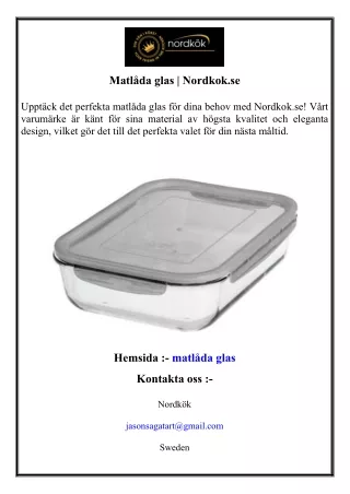 Matlåda glas   Nordkok.se