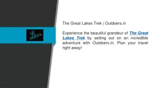 The Great Lakes Trek  Outdoers.in