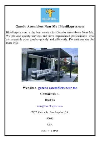 Gazebo Assemblers Near Me   Bluefikspros.com