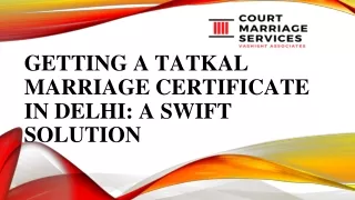 Getting a Tatkal Marriage Certificate in Delhi A Swift Solution