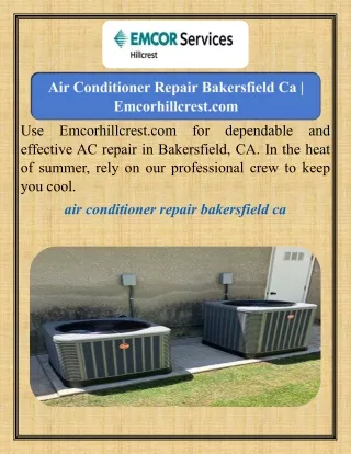 Air Conditioner Repair Bakersfield Ca  Emcorhillcrest.com